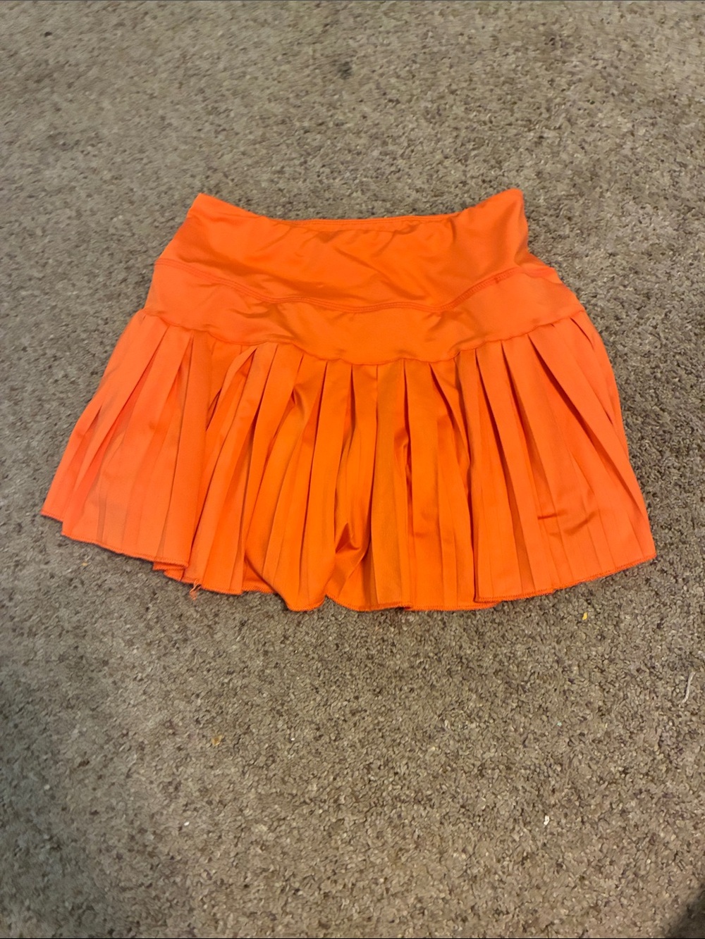 Amazon Orange Pleated Mini Skirt